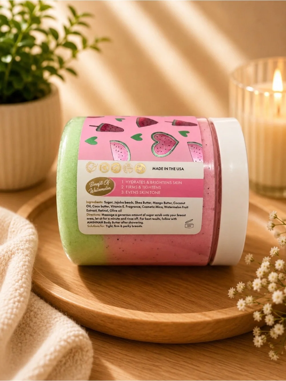 AMINNAH (NWT)Water My Melons Exfoliating Scrub & Melon Butter